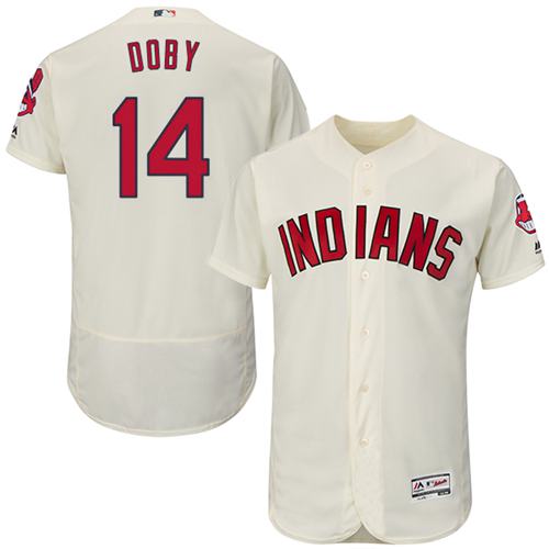 Indians #14 Larry Doby Cream Flexbase Authentic Collection Stitched MLB Jersey